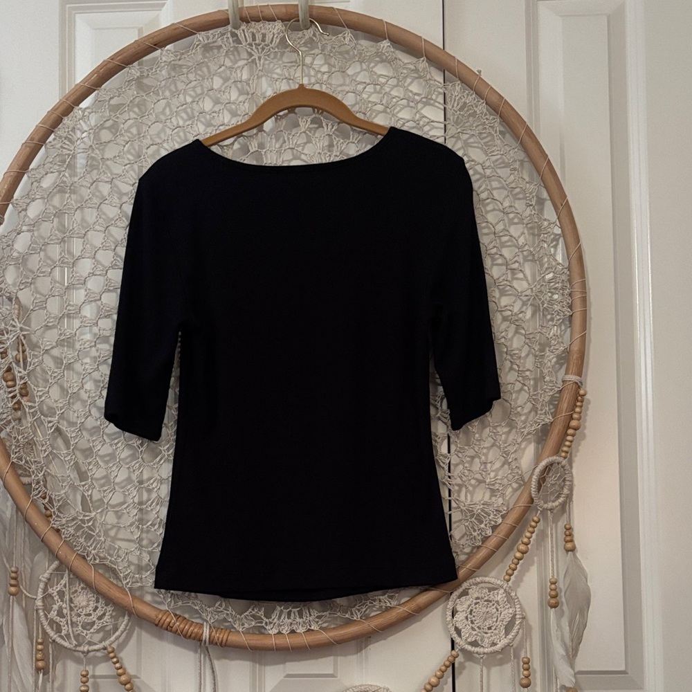 Michael Stars Black Cutout 3/4 sleeve Size Medium A00322 - Picture 5 of 7
